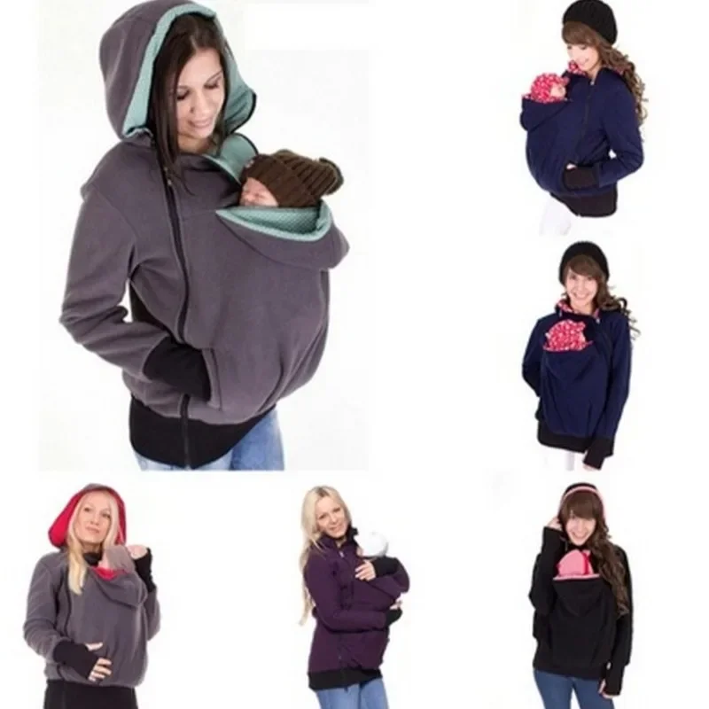 

Autumn and winter three-in-one removable baby bag multi-functional mother kangaroo sweater jacket women's clothing