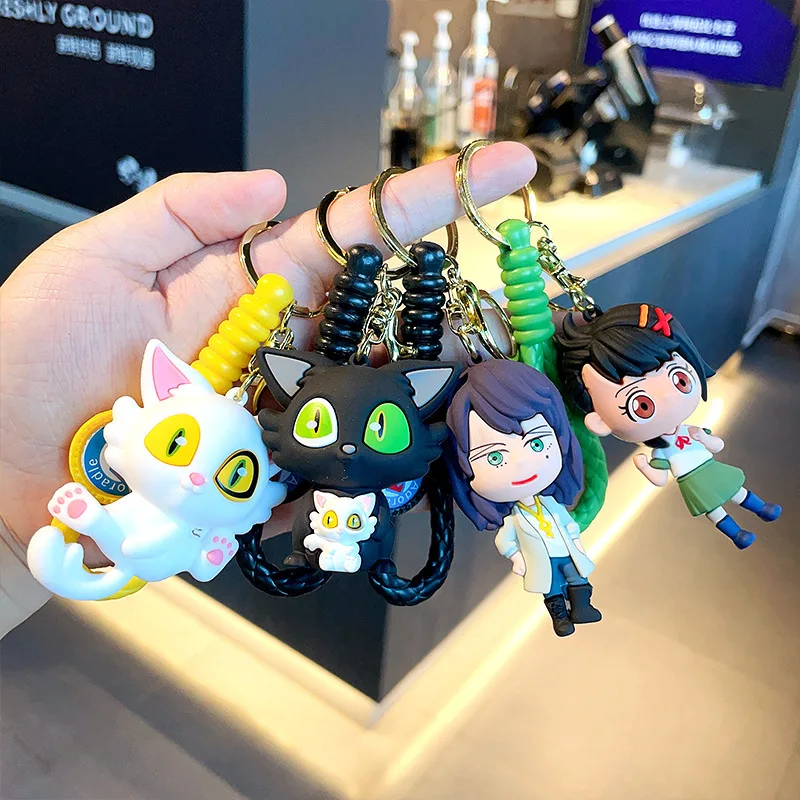 애니메이션 스즈메 노 토지마리 키체인, 3D 귀여운 다이진 고양이 의자 키체인, 가방 펜던트, 자동차 키링 장식 컬렉션, 코스프레 쥬얼리