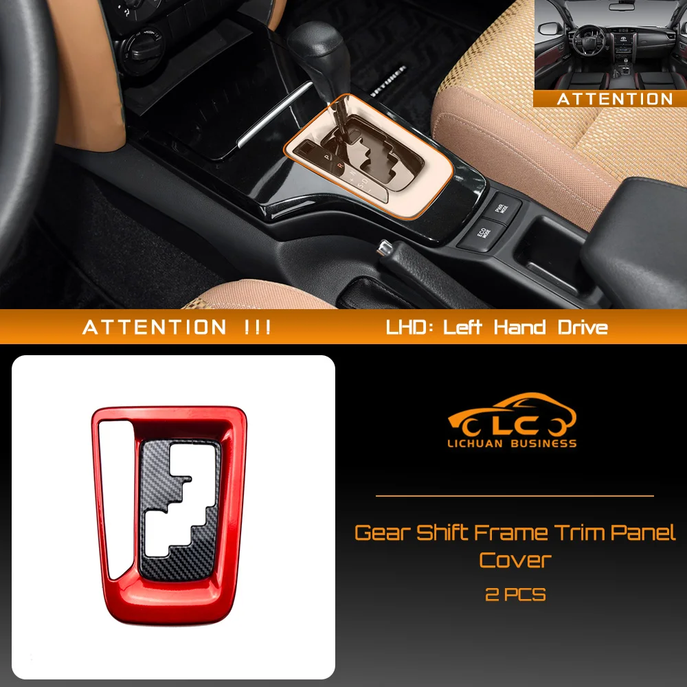 Gear Shift Frame Trim Panel Cover ABS Carbon Fiber Color for Toyota Fortuner 2016 2017 2018 2019 2020 2021 2022