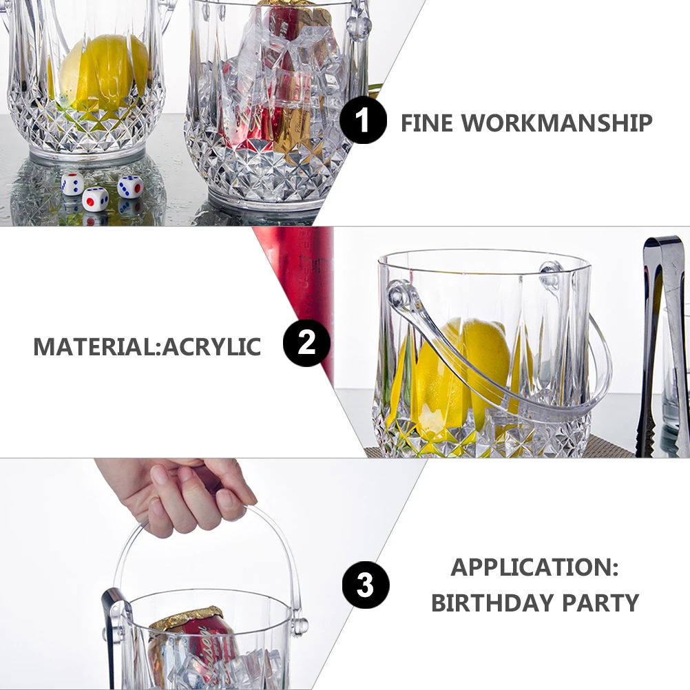 

1 set 1 Set Clear Ice Bucket Thickened Large Capacity One Piece Molding Multi Purpose Storage Barrel For Wine Cocktails Cooling