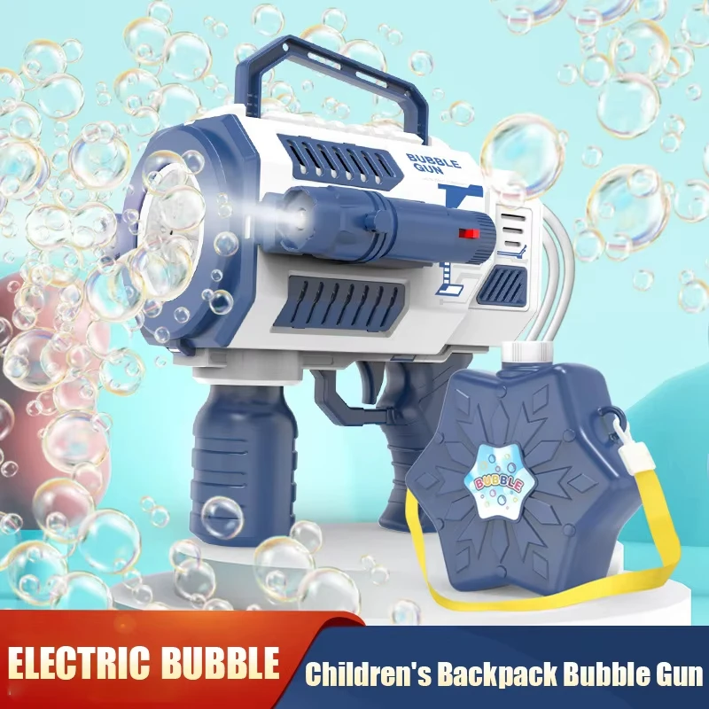 Macchina per bolle di automa per bambini Luminescenza Pistola per bolle Lanciarazzi Macchina per bolle di sapone per bambini Divertimento estivo all'aria aperta Giocattoli sportivi
