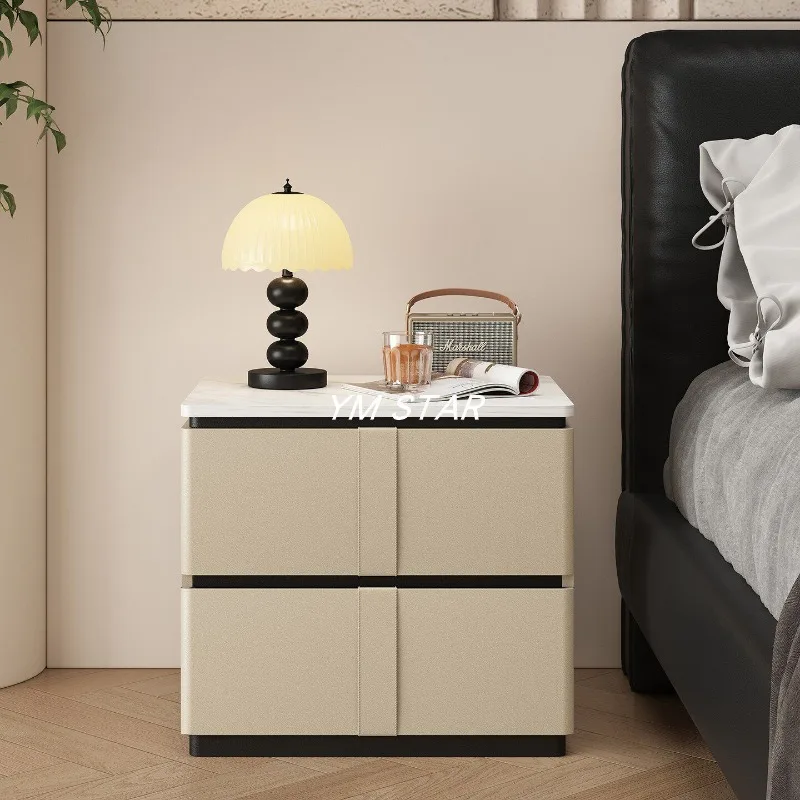 Aesthetic Trendy Nightstand Modern Luxury Nordic Vintage Storage Display Nightstand Comodino Bedroom Furniture