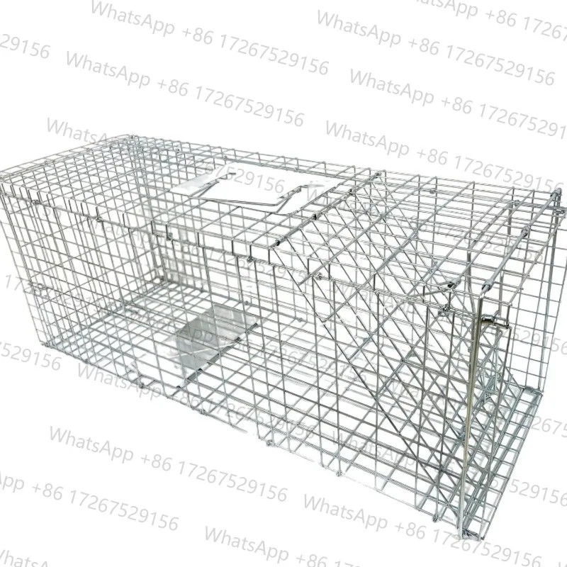 Foldable Rat Trap Cage Humane Rodent Trap Cage Galvanized Iron Mice Mouse Control Bait Catch with Detachable L Shaped Rod
