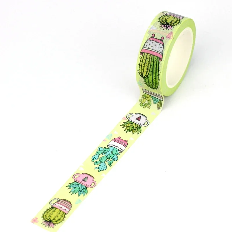 Nuovo 1PC 10M Decor succulente pianta Cactus Washi Tape per Scrapbooking Journaling adesivo nastro adesivo fai da te cancelleria carina