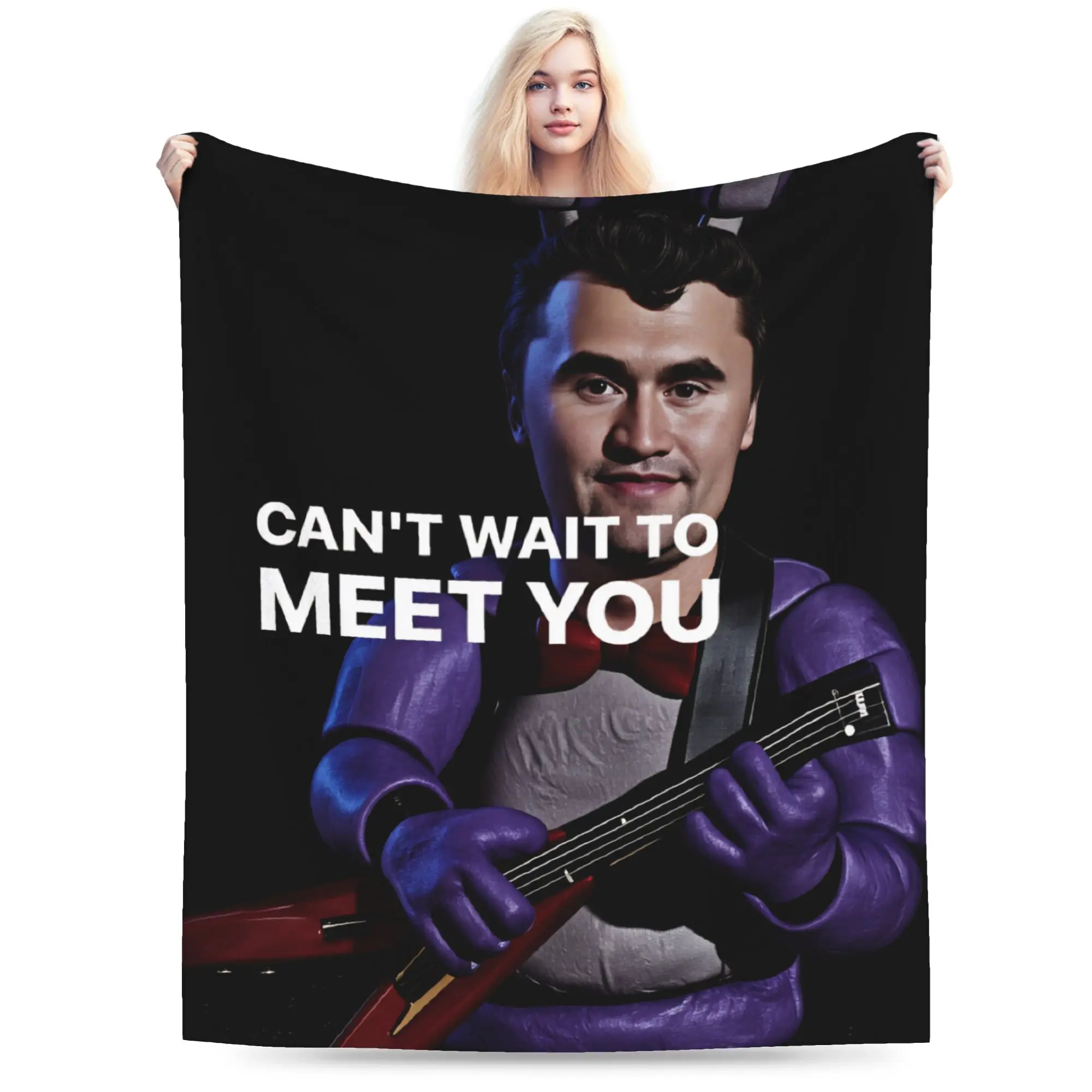 Charlie Kirk Can't Wait To Meet You Blanket Cozy  Throw Blanket Winter Kids Adults Living Room Travel Car Bedspread