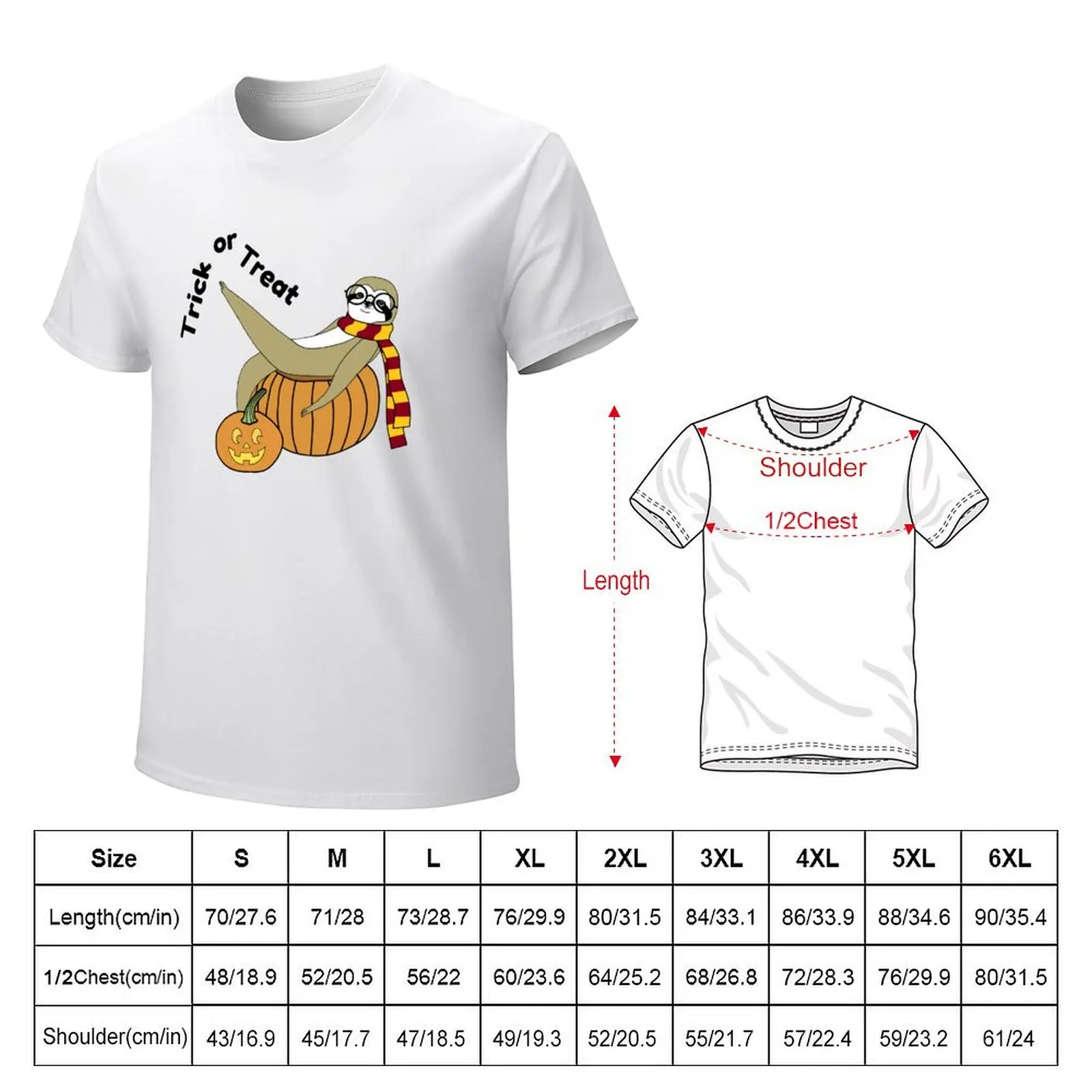 Trick or Treat Sloth T-shirt shirts graphic tees vintage clothes boys whites Men's cotton t-shirt