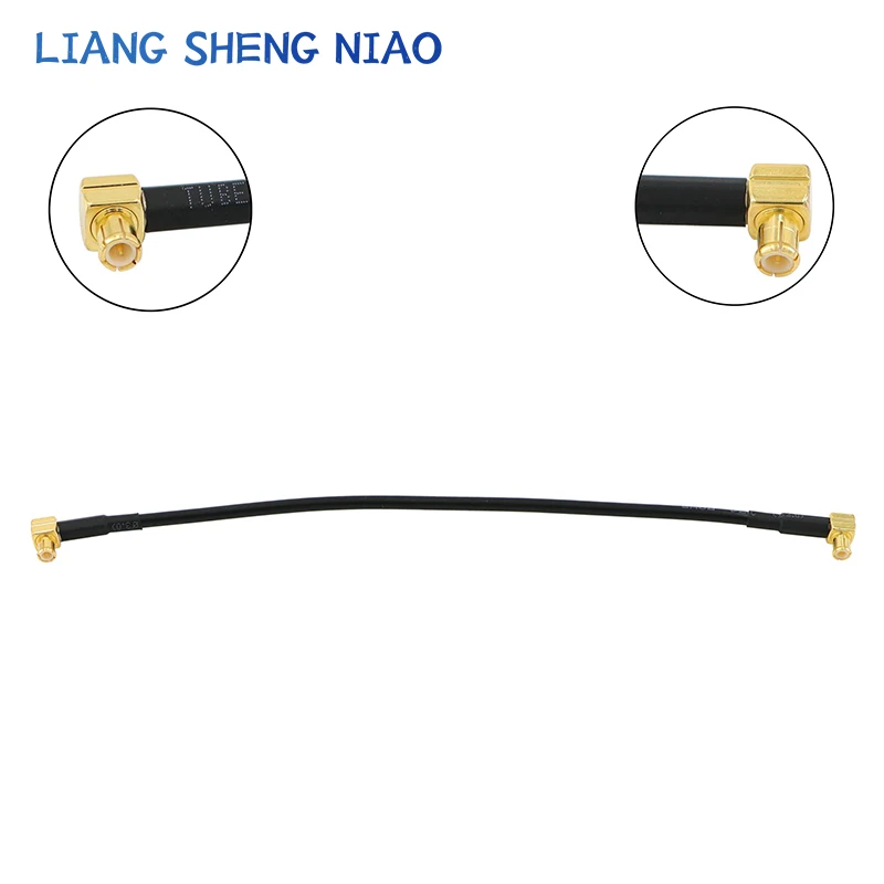 Cable de señal RF, líneas de prueba MCX macho de ángulo recto a conector macho SMB, puente Coaxial Pigtail, Cable RG174 de 20cm, 50 ohm