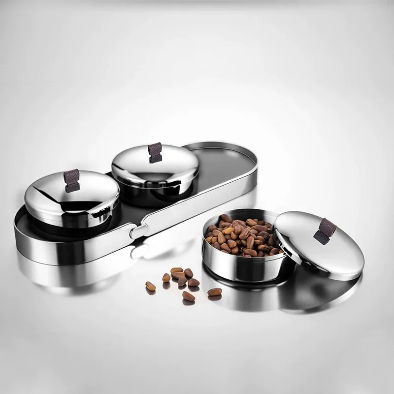 European Minimalism High-end Stainless Steel Storage Container - Candy, Dried Fruits, Seasoning Salt container Bowl Tray Set