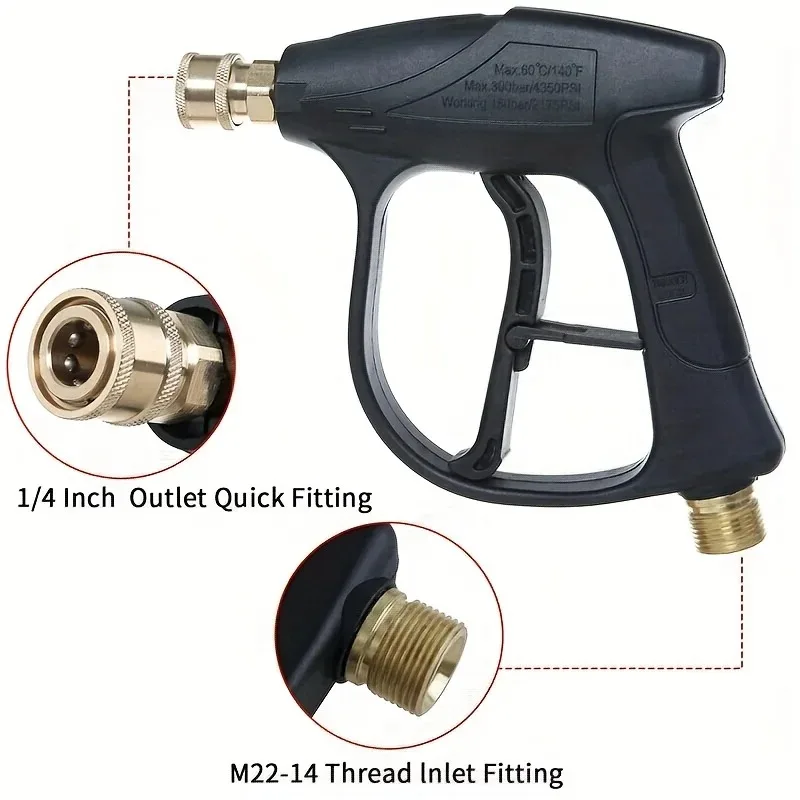 Short Handle High Pressure Washer Gun with 1/4