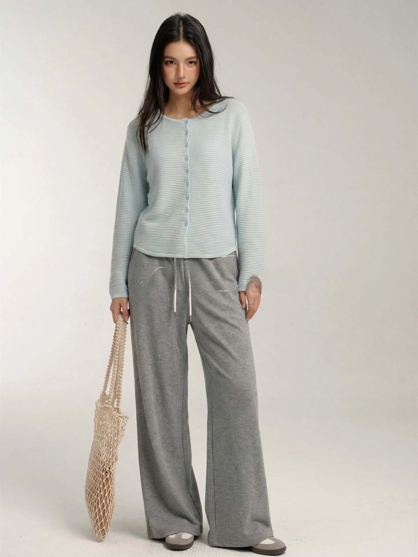 

Chill Zoey Blue Hill Women's Open Cardigan Thin round Ne Knitted Sweater Gentle Sle Outerwear Spring Autumn Soft Viscose