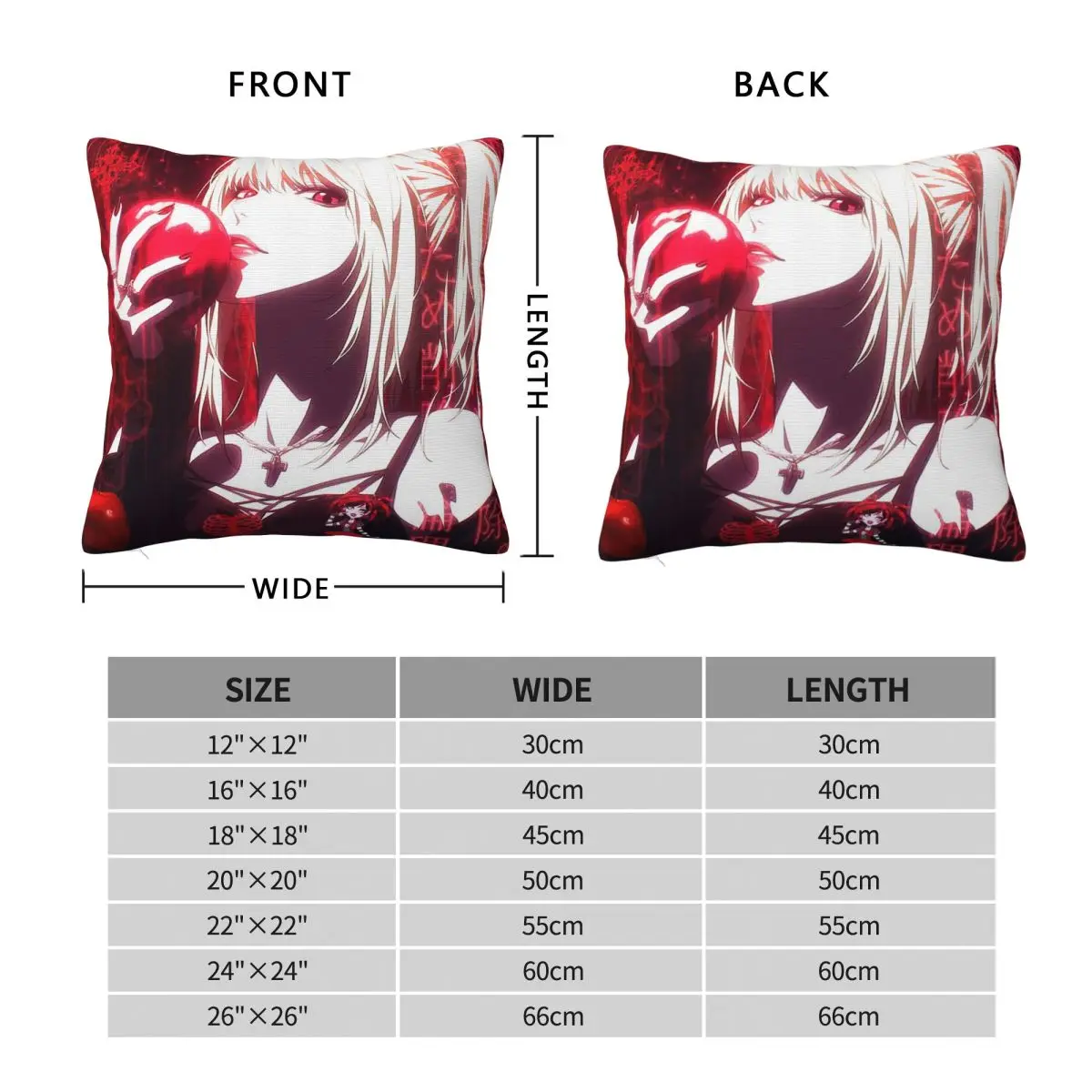 Anime Death Note Misa Amane Square Pillowcase Cushion Cover Pillow Case Throw Pillow Cover for Home Bedroom Car