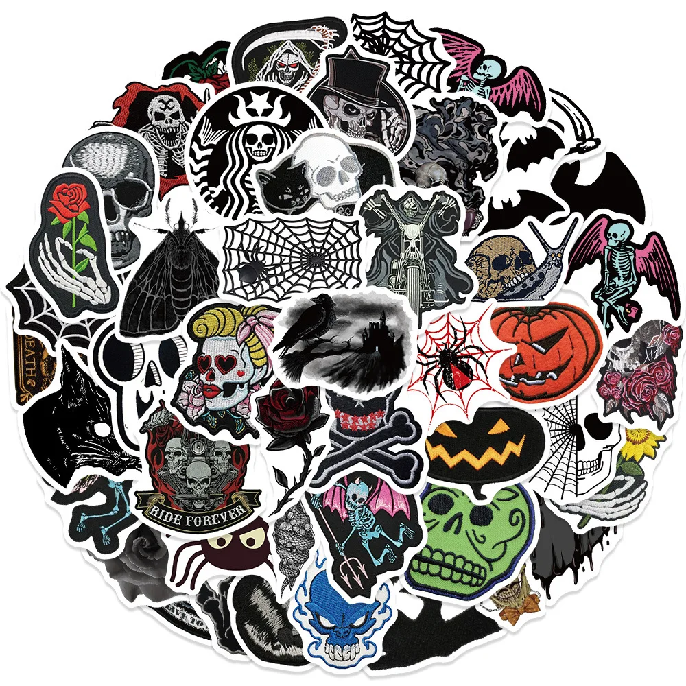 50/60 pcs DIY Pumpkin Ghost Halloween Graffiti Scared for Skateboard Phone Scrapbook Decoration Waterproof Retro Stickers