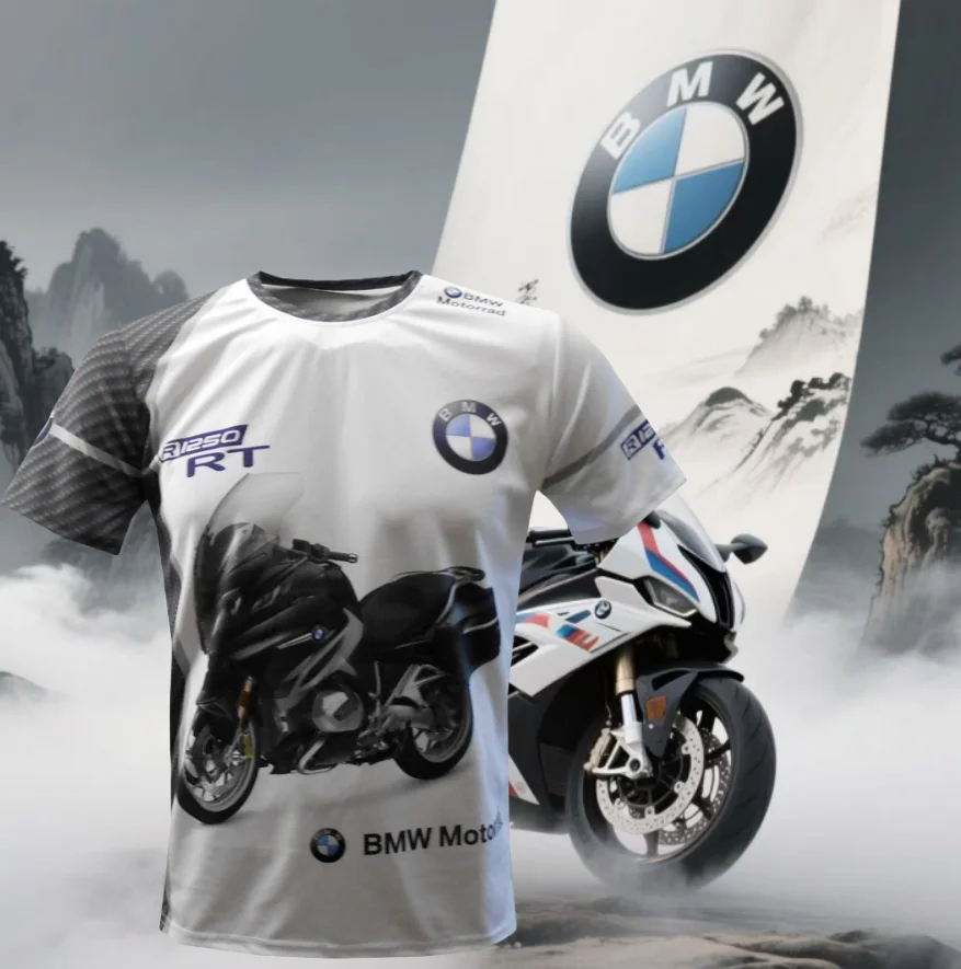 

25 Summer BMW R1250RT Motorcycle Men's Quick-drying T-shirt Cycling Suit Racing Suit New Short-sleeved Casual Breathable Fashion