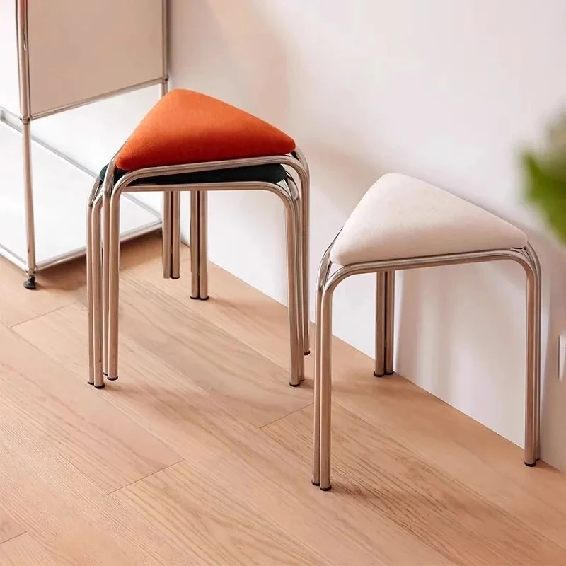

Restaurant Chair Dining Stools Soft Cushion Hotel Balcony Low Dining Stools Simplicity Metal Home Furniture Taburete Comida MHCD