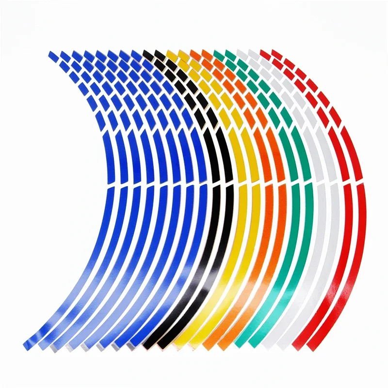 

17"18"19" 16Strips Motorcycle Car Wheel Tire Stickers Reflective Rim Tape Motorbike Auto Decals for Yamaha Suzuki Honda Kawasaki