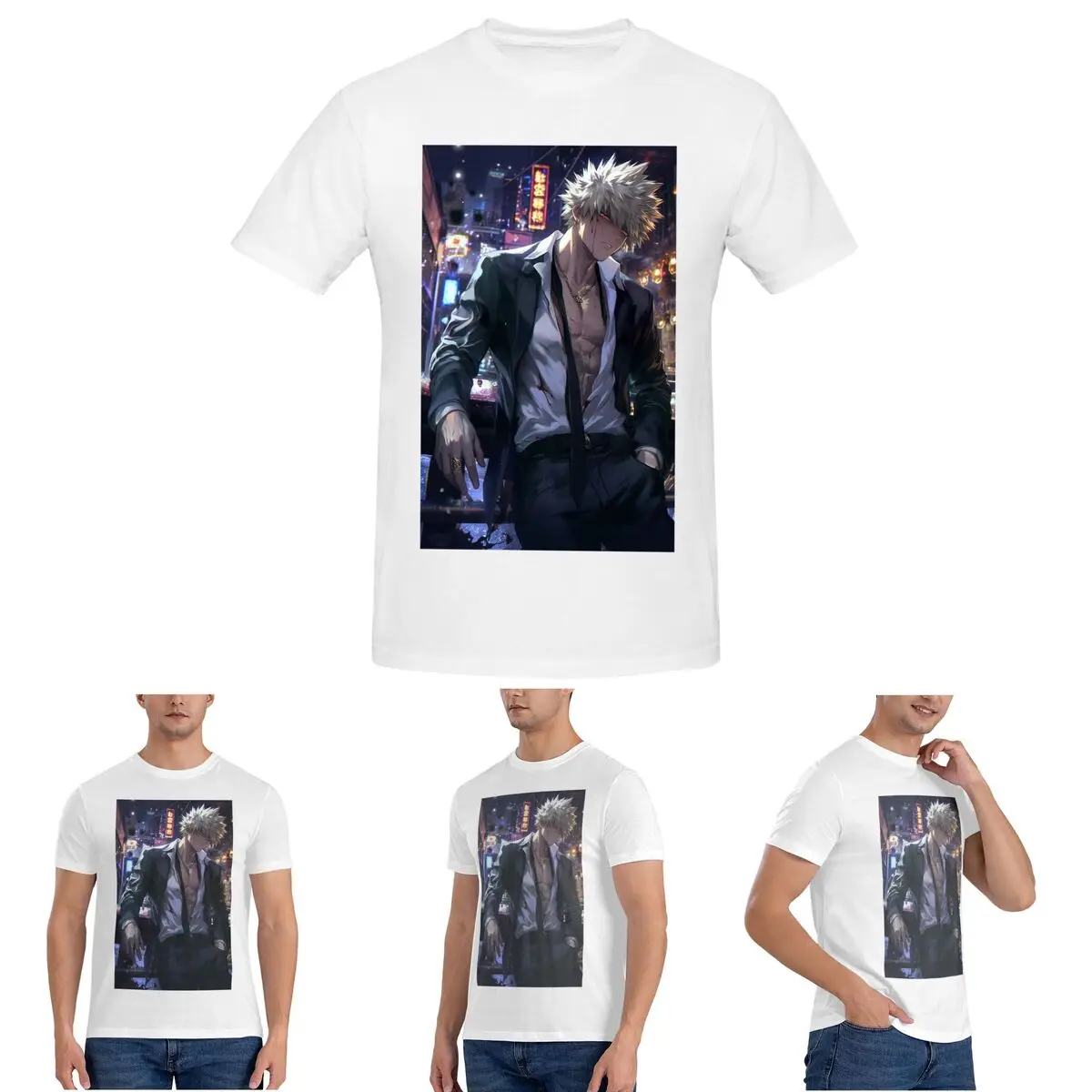 

Bakugou Katsuki T-Shirt for Men Cotton Plus Size T Shirts Men's Short Sleeve Crew Neck Summer Clothes Tops S-6XL