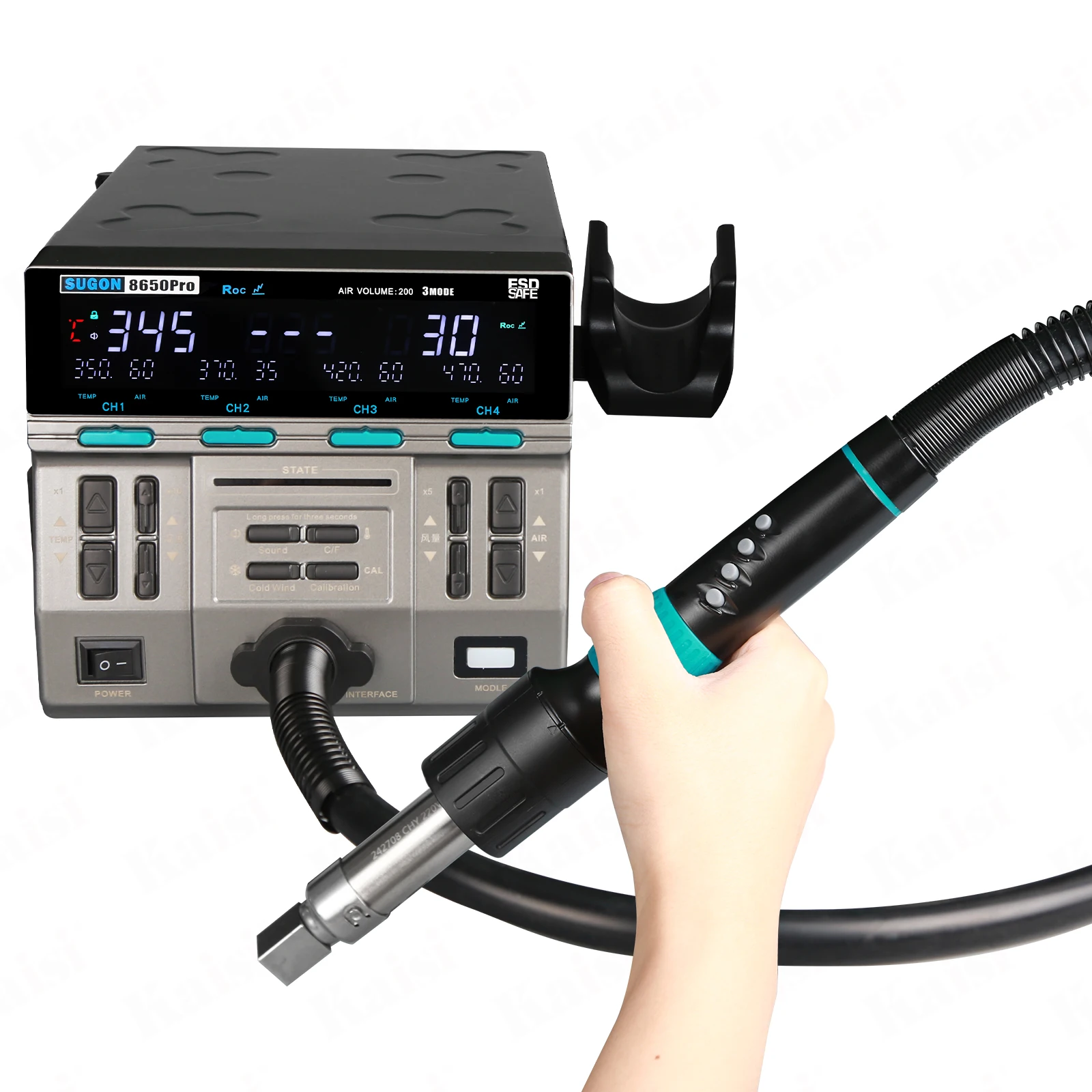 Factory Price! Sugon 8650 Pro Curved Ver. 1300W Digital Rework Station Hot Air Gun 110V 220V  for repair work 100℃-550℃