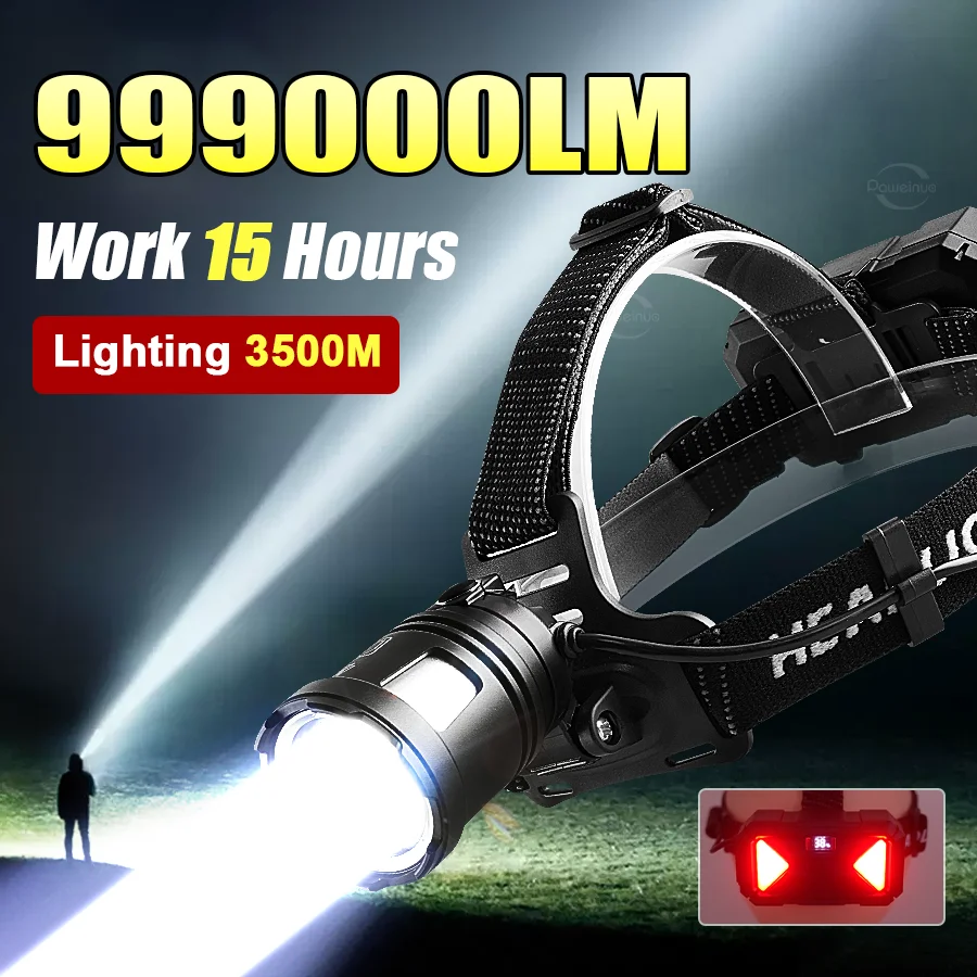 

High Power Led Headlamp Rechargeable USB Headlamp Flashlight 18650 Strong Light Long Range Head Light Camping Fishing Head Torch