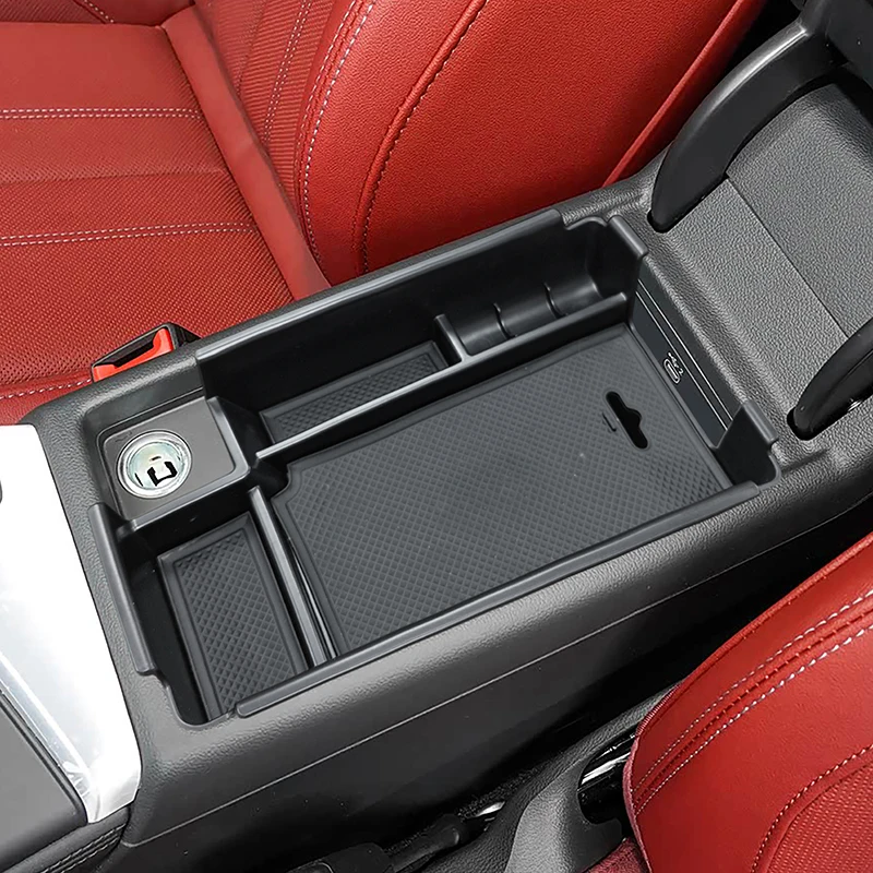 Car Styling Center Console Armrest Storage Box For Audi A4 B9 2017-2022 Black Interior Accessories
