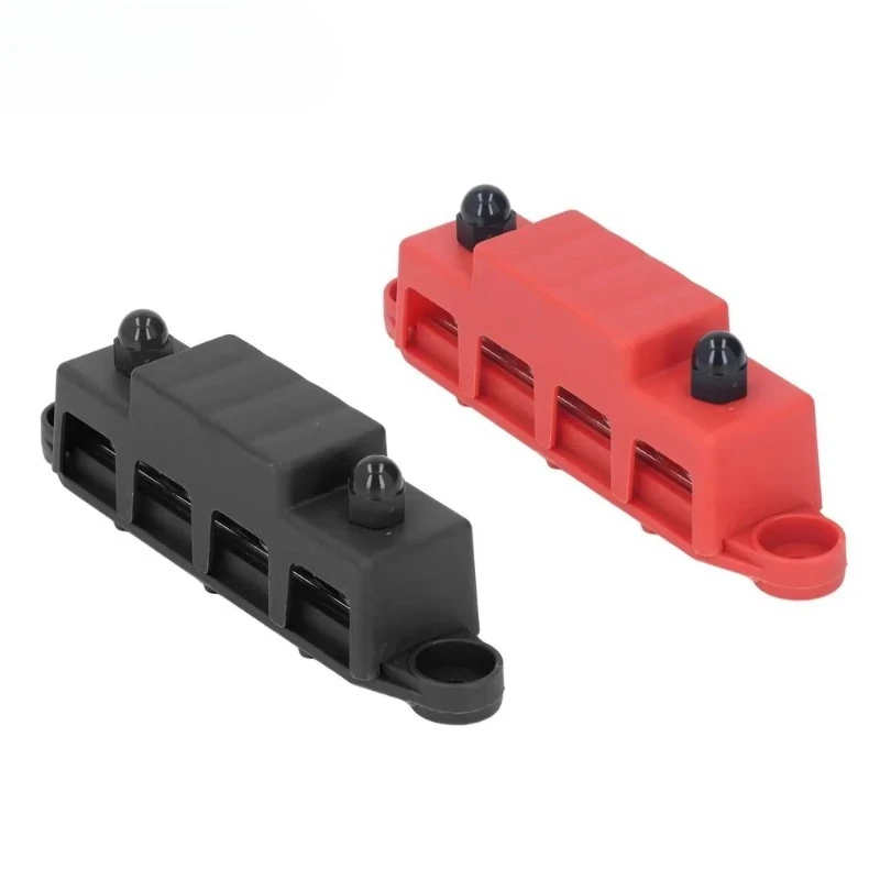 Pair of M8(5/16) High Current Power Distribution Block Screw Terminal 250A 48VDC for Vehicle Power Systems