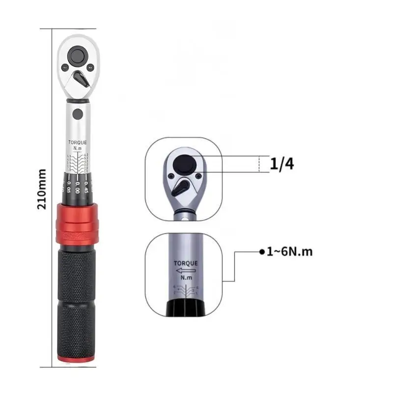 652F Reliable Torque Wrench Sturdy 72 Teeth Ratchet Wrench For Professional Bike Care
