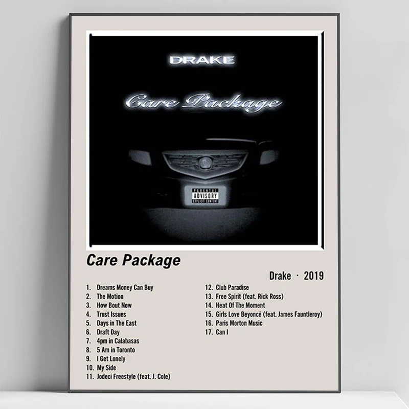 Nouveau Drake vues prendre soin ses chiens de perte couverture d'album de musique impressions sur toile affiche décoration intérieure de la maison décor mural de salon