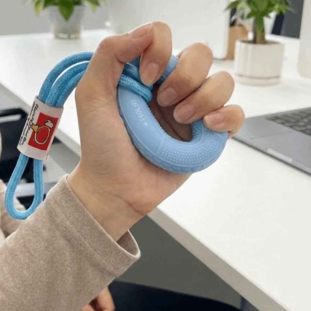 Portable Silicone Hand Trainer Keychain 6 Colors Available Multi-colors Finger Gripper Ring Keyring Compact Size Durable