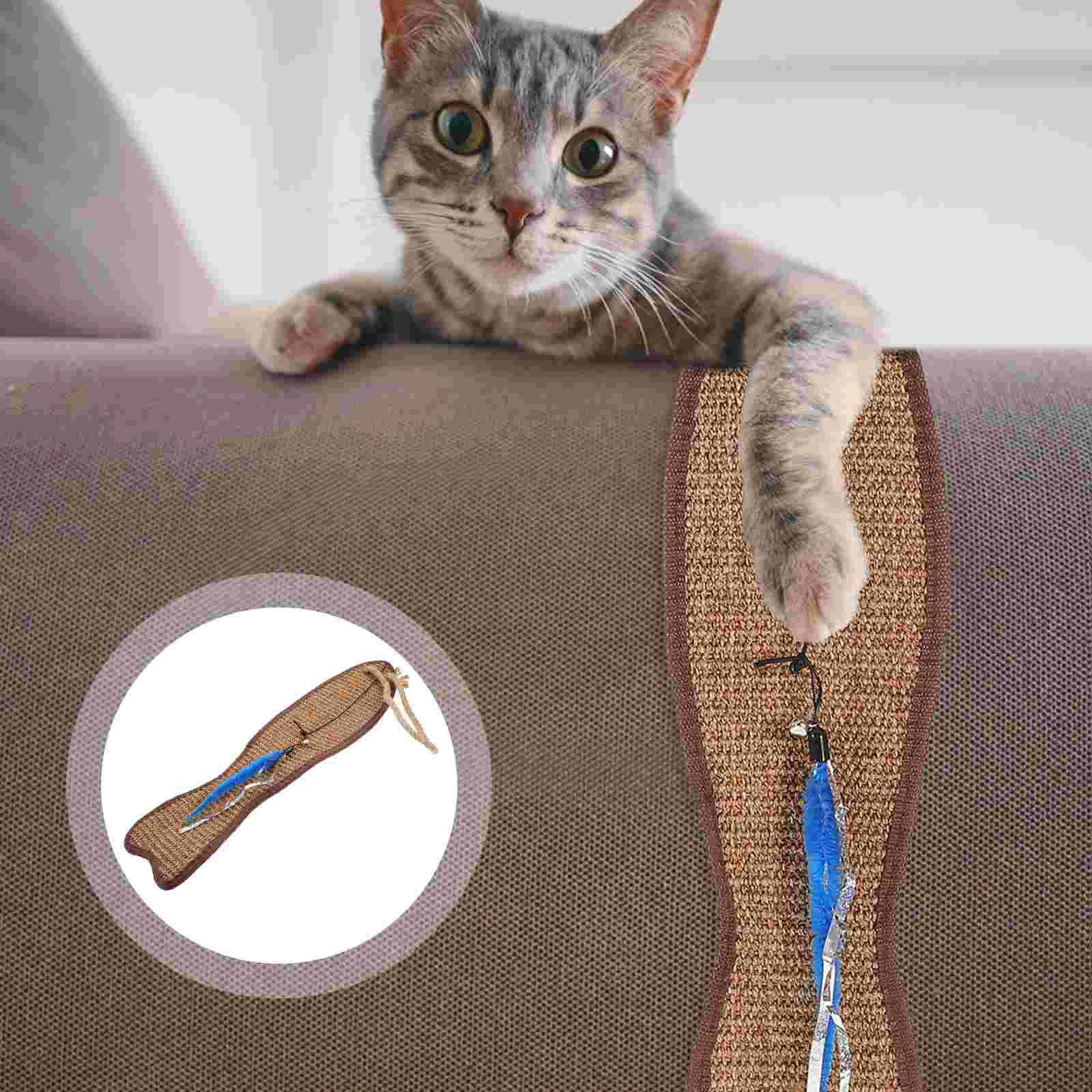 

1Pc Fish Shaped Sisal Pad Cat Scratching Mat Protective Hanging Pad Interactive Protecting Furniture Pet Supplies Random Color