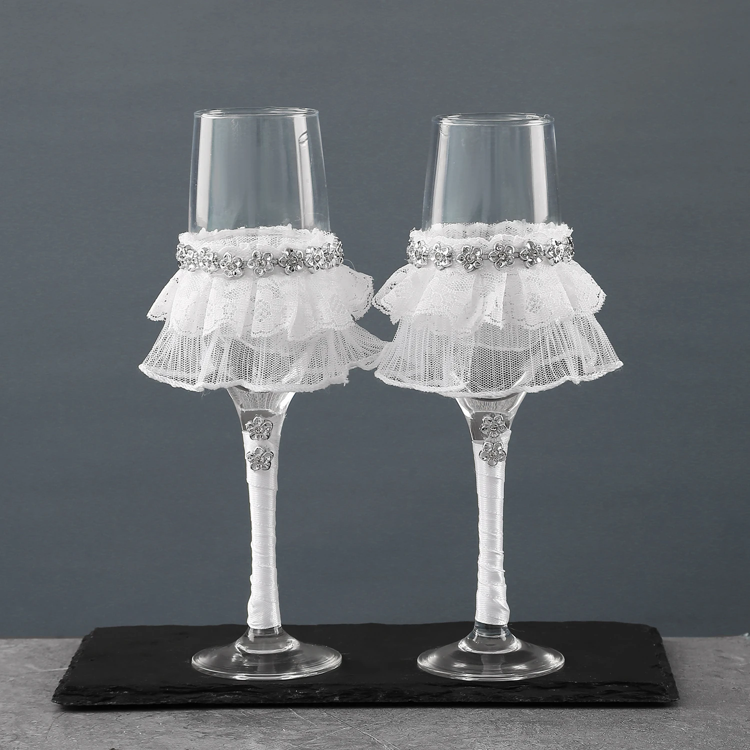 Amor romântico cristal presente taças de vinho cerimônia de casamento conjunto de talheres de vinho