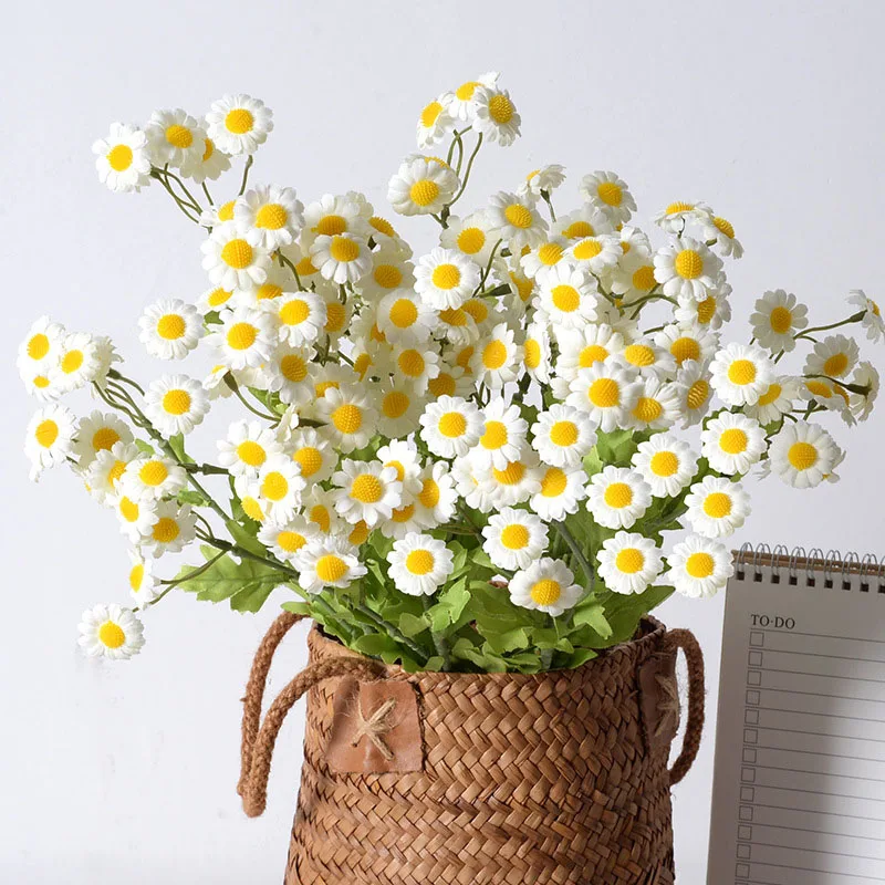 

30 Head Chamomile Small Daisy Wild Chrysanthemum Simulated Flower Silk Flower Fake Flower Wedding Home Decoration wedding Decor