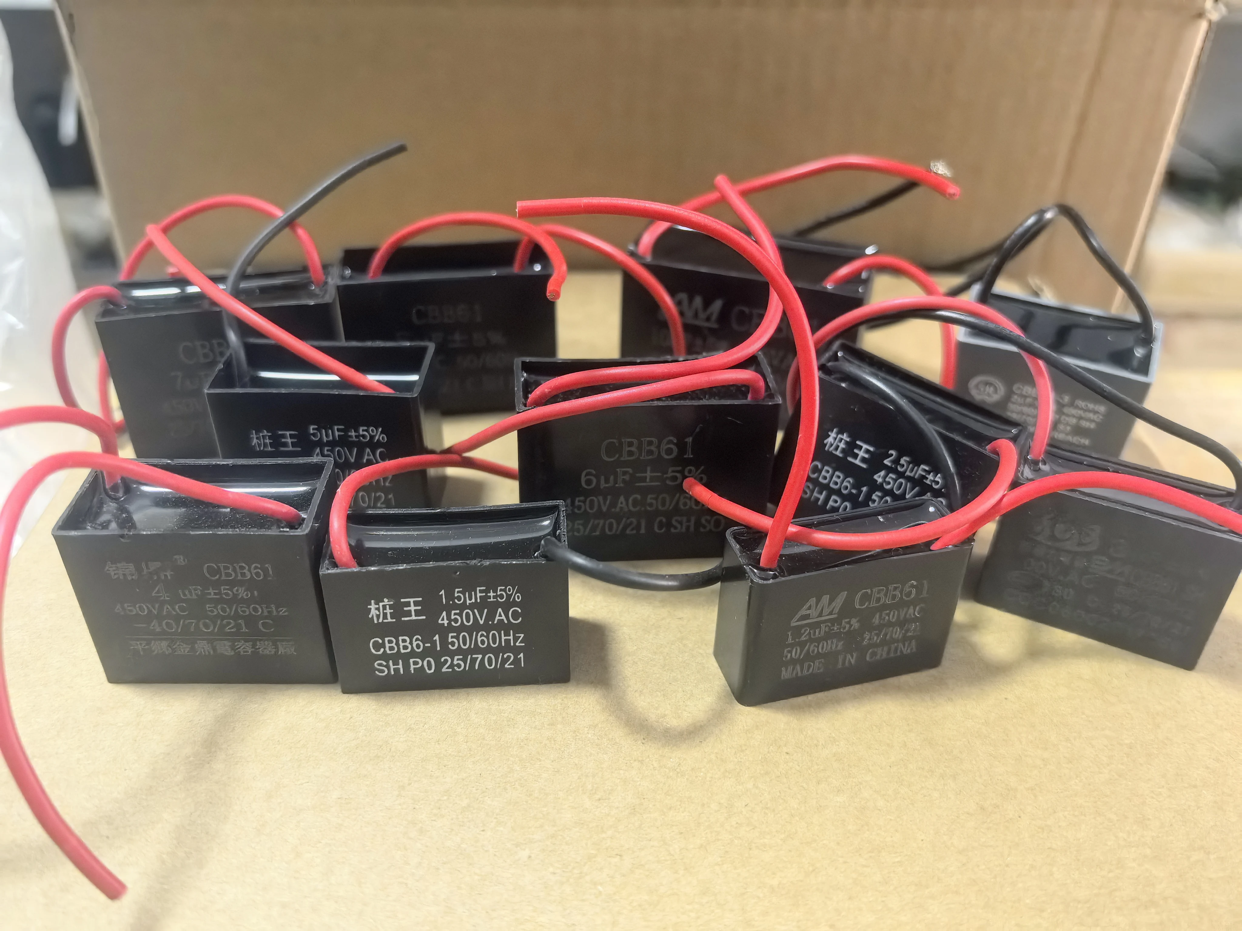 CBB61 Capacitor 450V Fan Starting Capacitor 450V Fan Capacitors 1.2UF/1.5UF/2UF/2.5UF/3UF/4UF/5UF/6UF/7UF/8UF/10UF
