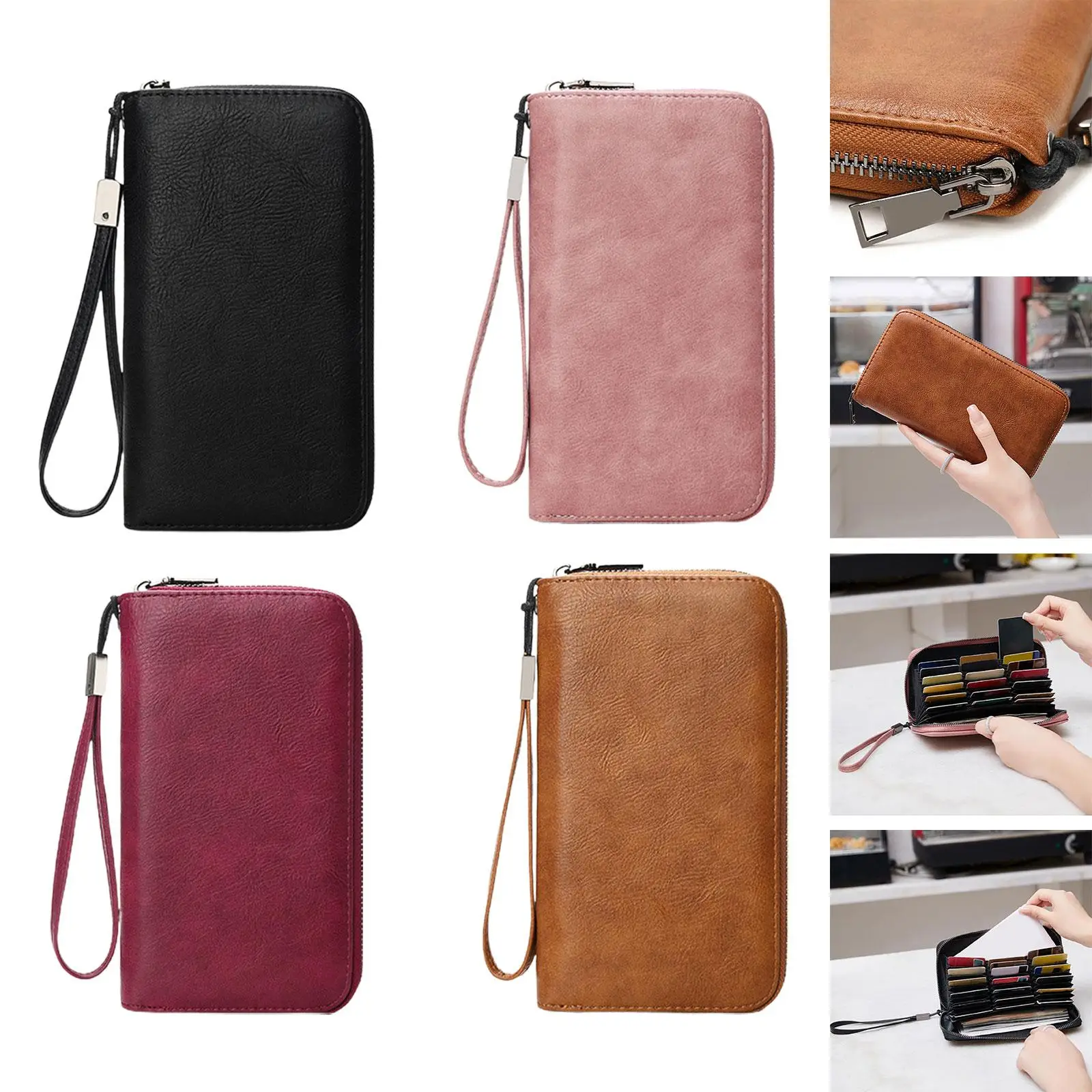 Wallet Purse Zipper Closure Credit Card Holder for Commuting Dating Shopping