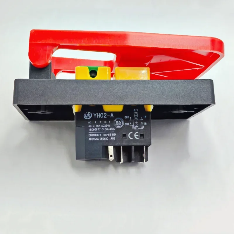 FMT Off-On Red Cover Emergency Stop Push Button Switch 16A Power-Off/Undervoltage Protection Electromagnetic Start Switch