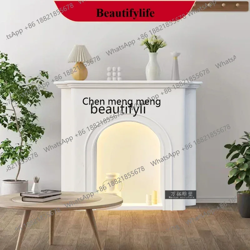 

D178 Мраморный камин, французский входной стол, гостиная, скандинавский свет, роскошный каменный декоративный шкаф