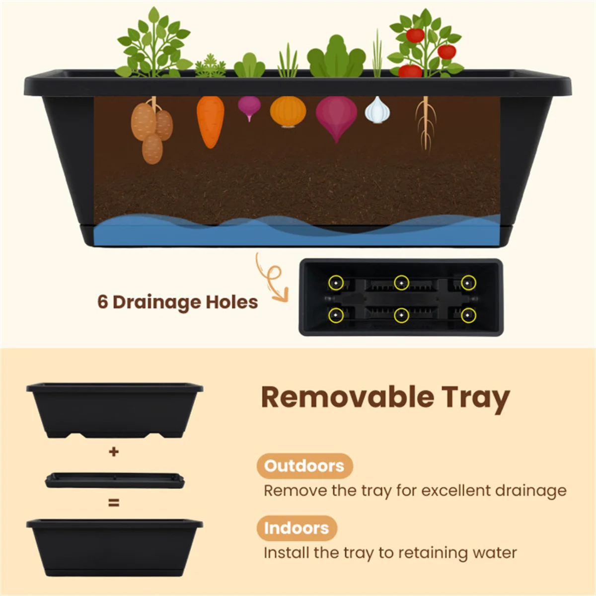 5-Tier Vertical Raised Garden Bed with Removable Planter Boxes & Drip Trays view 5