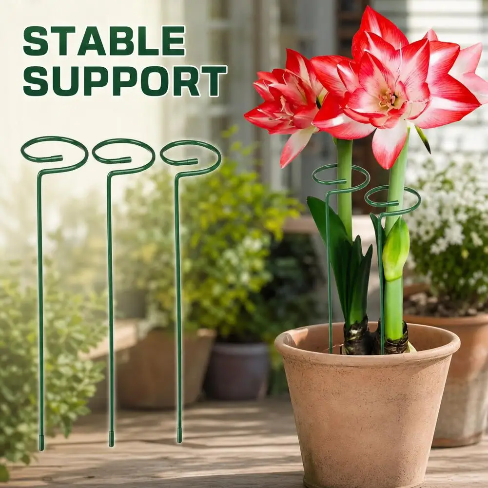 Metal Plant Support Rods Garden Flower Stem Climbing Stakes Rustproof Anti Dropping Holder Potted Trellis Reusable Tool