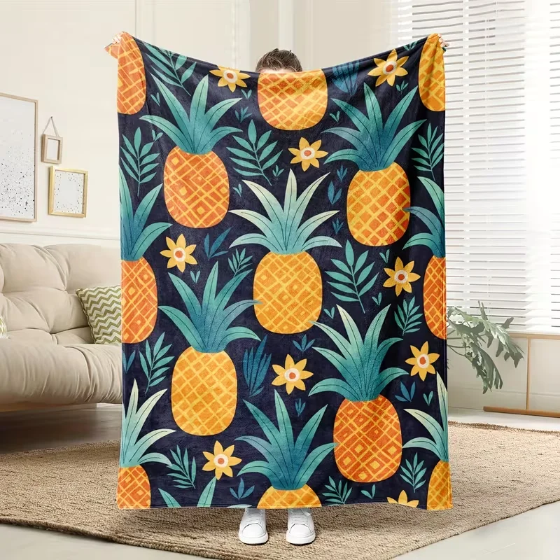 Manta Suave y Cálida con Diseño de Corazón Rojo y Rodaja de Sandía de Dibujos Animados, Ideal para Dormitorio