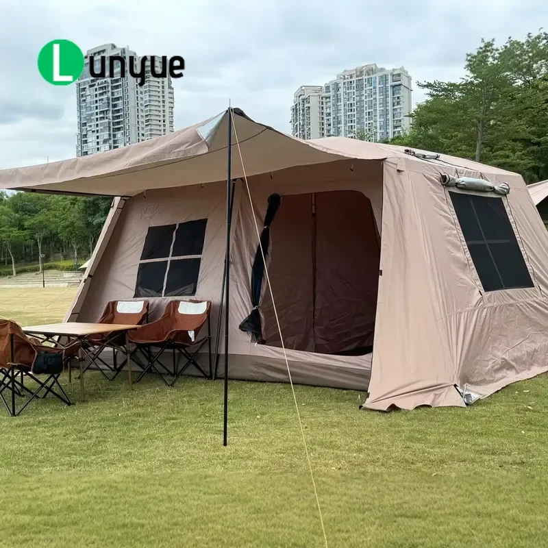 Waterproof Portable Two Room Luxury Camping Tent Outdoor Shade Shelter for Family Hiking Travel Easy Setup Durable
