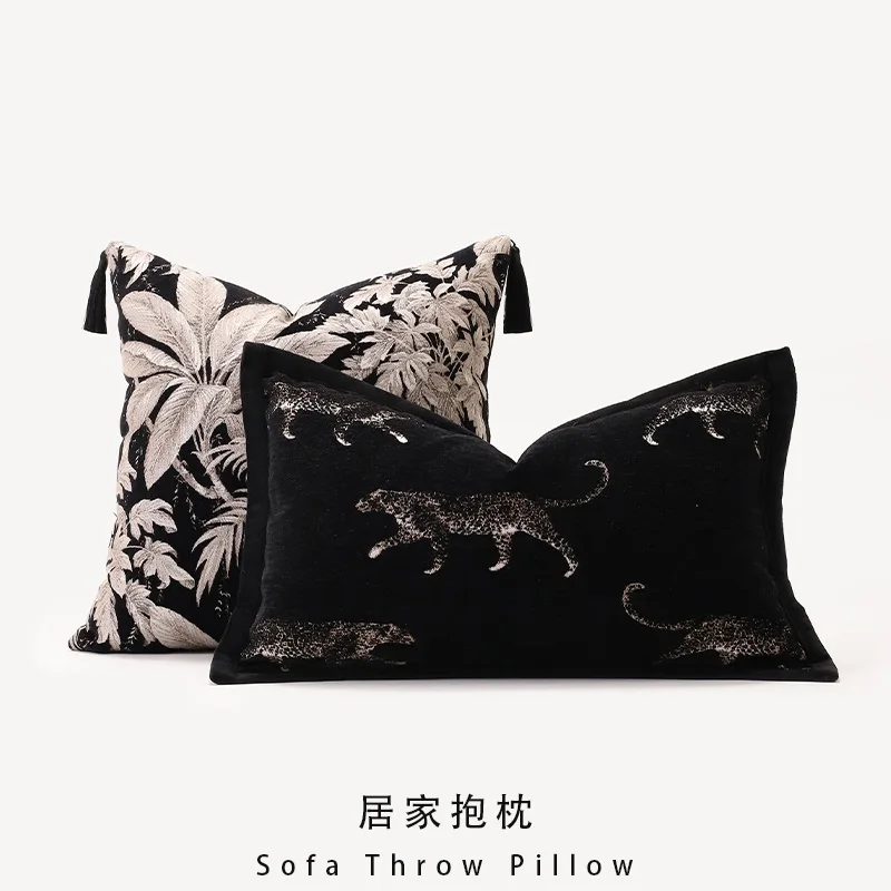 Vintage style sofa pillowcase living room light luxury high-end square back cushion bed cushion without core