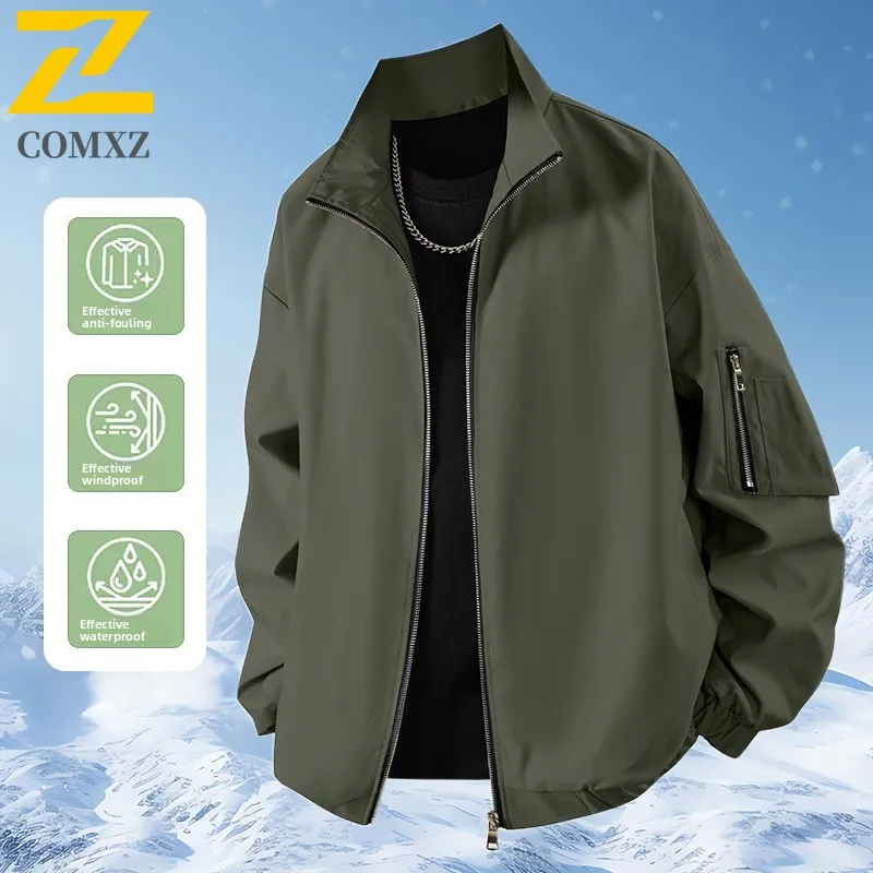 

Casual Business Baseball Jacket Outdoor Cycling Mountain Sports Coat2025 New Spring Windproof Waterproof Collar Zipper Jacket