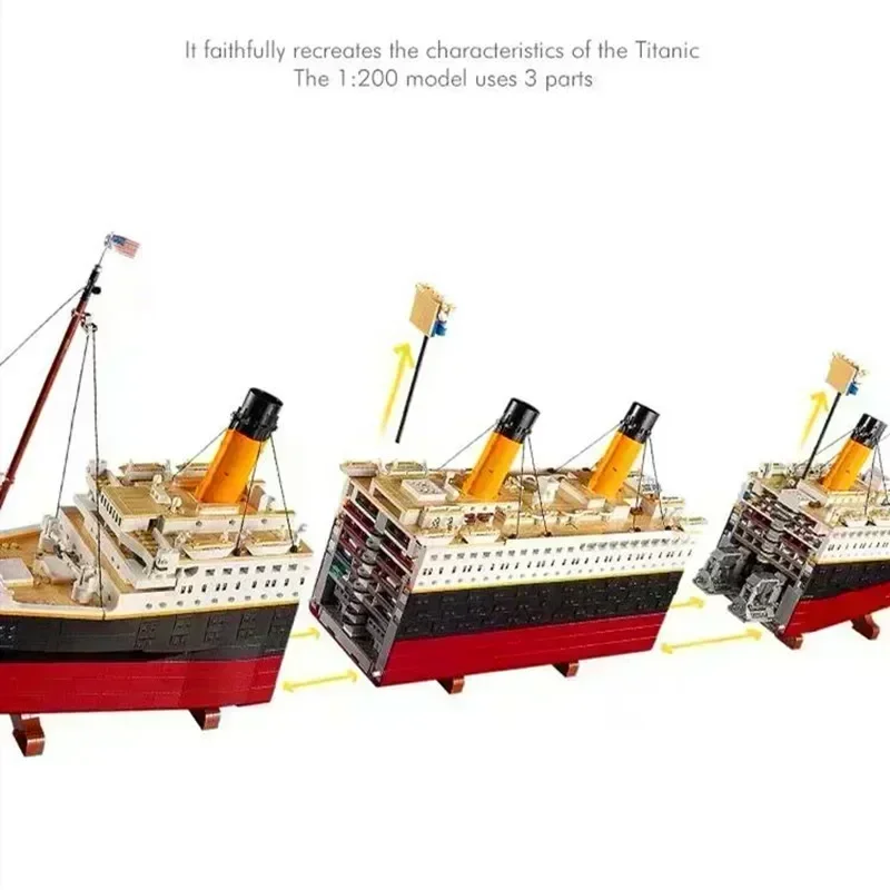 NIEUWE 9000 + stks Titani Compatibel 10294 Titanic Grote Cruiseboot Schip Stoomschip Bricks Bouwstenen Kinderen Speelgoed Geschenken 99023