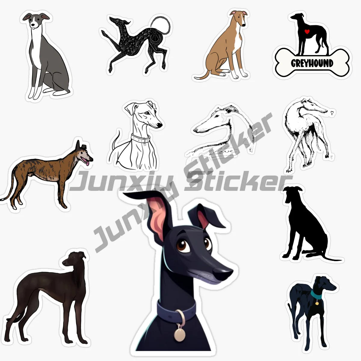 

Spanish Lion Dog Greyhound Car Stickers Vinyl Self Adhesive Flower Laptop Luggage Auto Bumper Decal Waterproof Car Accessories