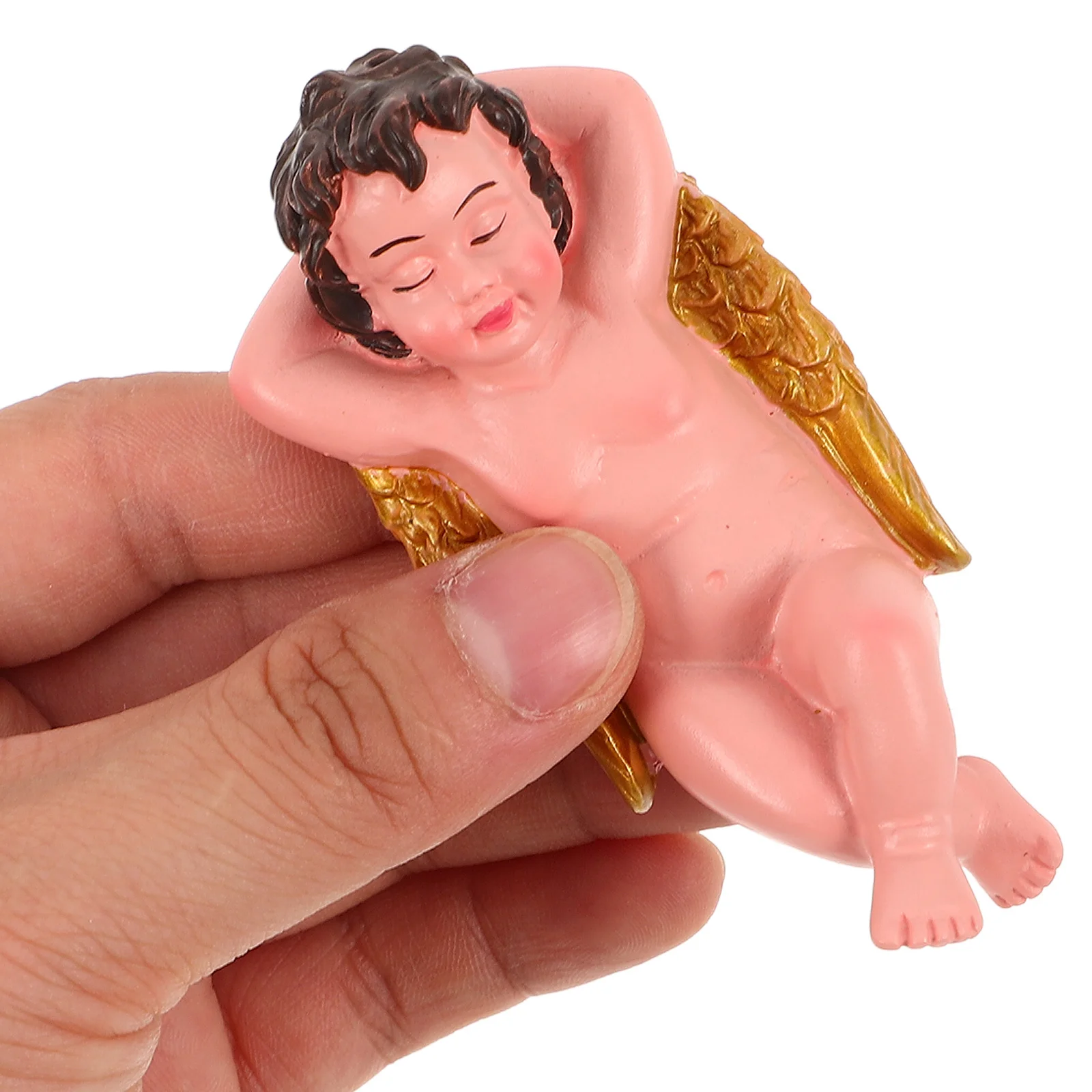 2 pçs resina em miniatura cupido jardim estátua escultura criativa micro paisagem ao ar livre decoração do jardim ornamento