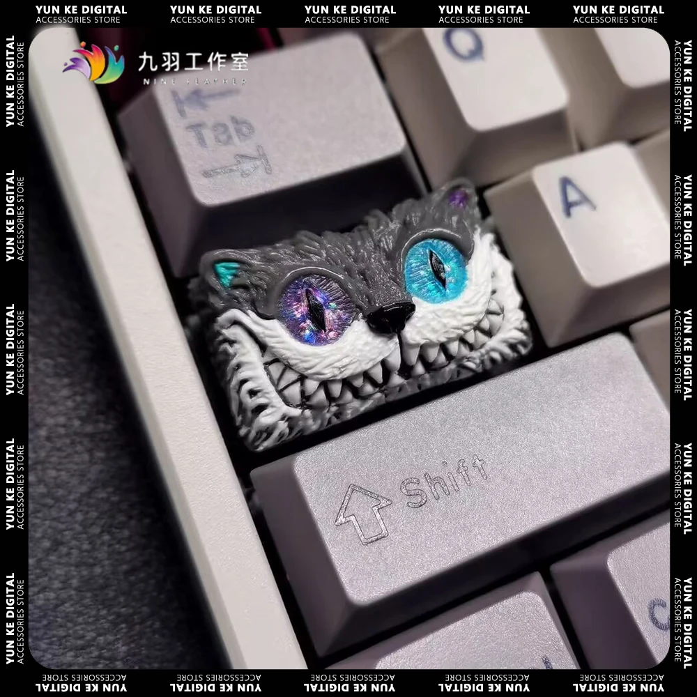 

1.75u Jade Nguyen Keycaps Different Pupil Cat 1Key Mechanical Keyboard Keycaps Personalized Pc Gamer Accessories Handwork Gifts