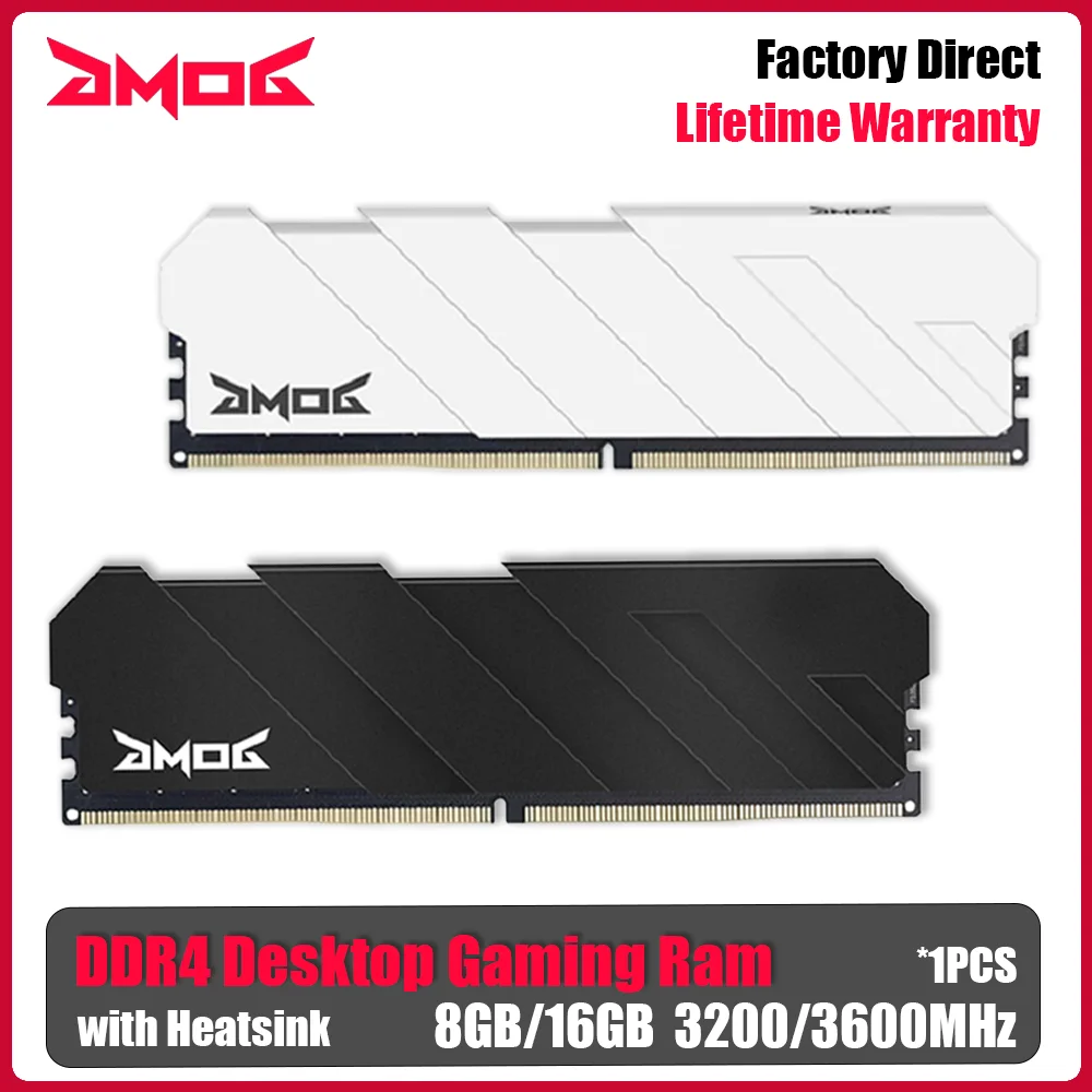 

GMOG DDR4 RAM Memory 8GB 16GB 3200MHz 3600MHz Desktop Gaming RAM Memoria Lifetime Warranty Memória Ram DDR4 with Heatsink XMP