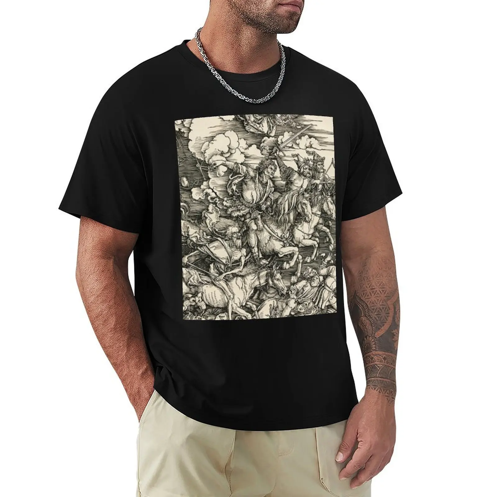 Albrecht Durer The Four Horsemen T-Shirt Work Wear Breathable Tee
