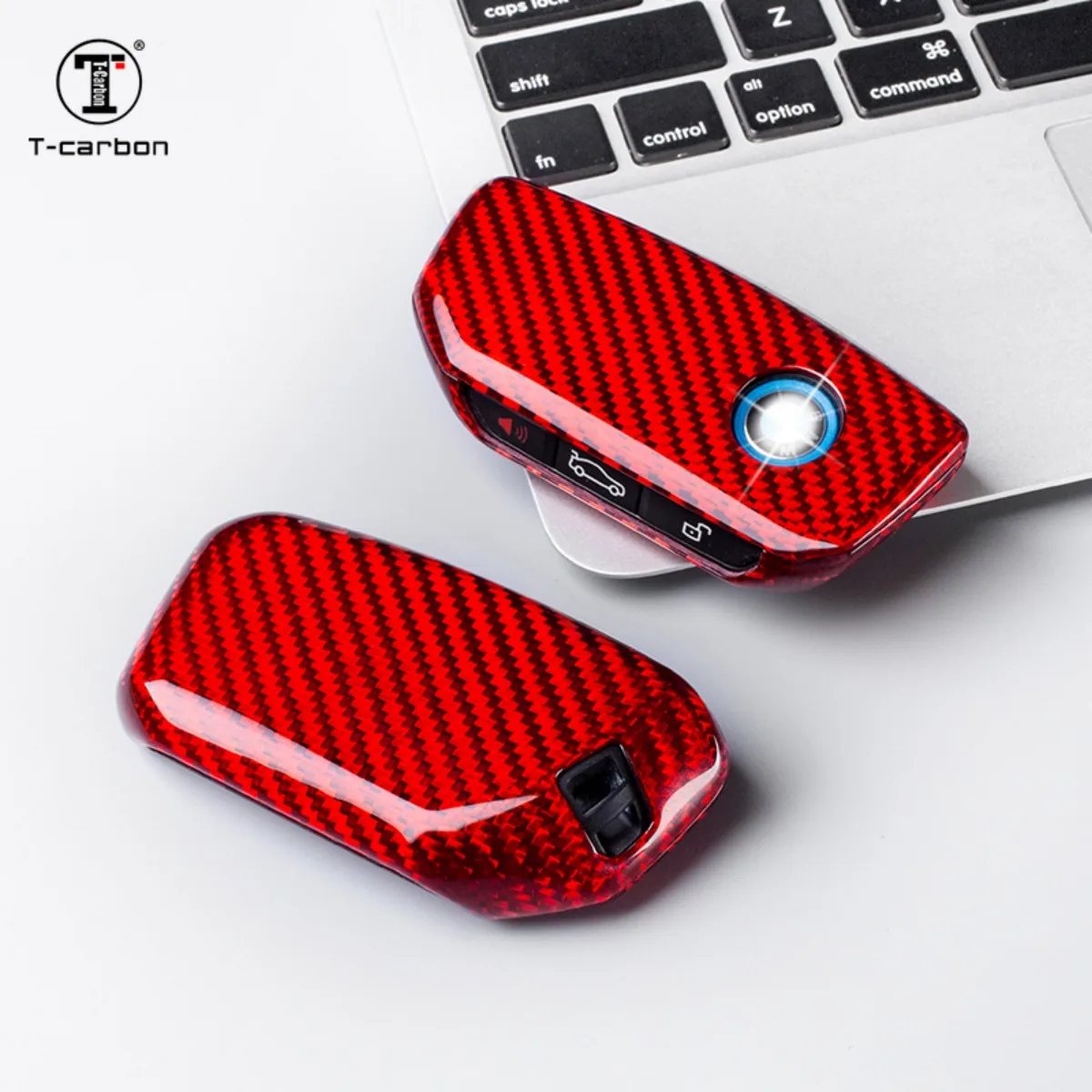 Carbon Fiber Car Key Case Cover Fit For BMW 2023 7 Series I7 G07 LCI XM X7 G07 U11 Key Holder Interior Accessories T-carbon