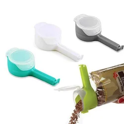 1/4PCS Food Storage Bag Sealing Clips Sealer Clip With Pour Spouts Plastic Cap Snack Candy Storage Fresh Clamp Kitchen Organizer