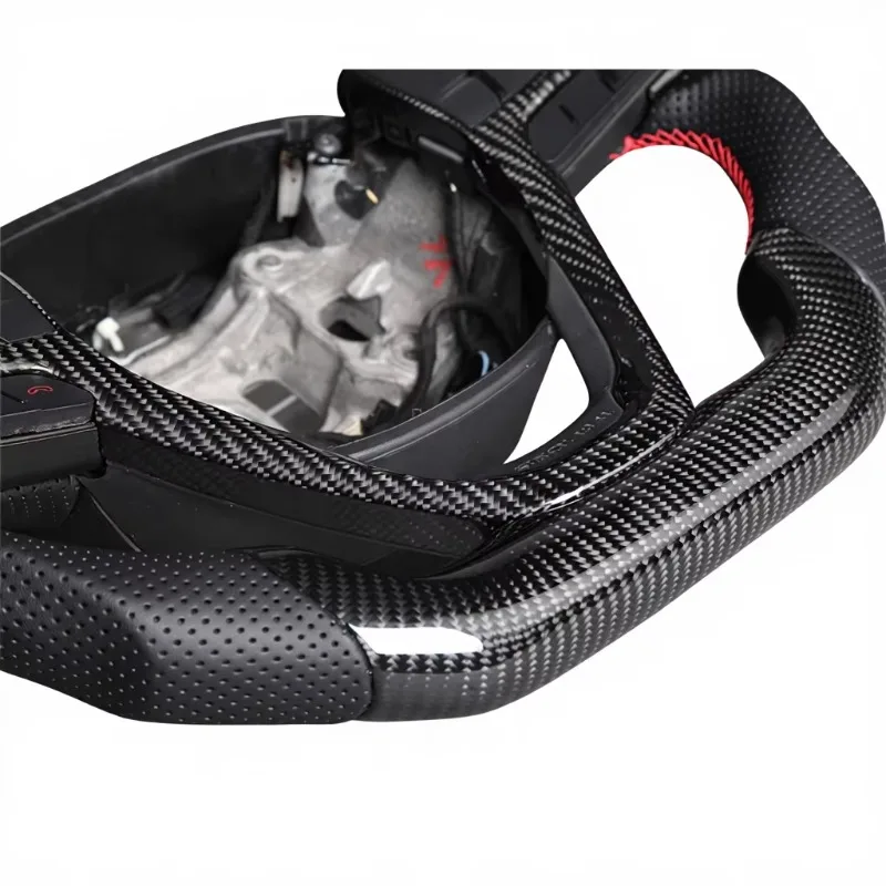 For Jeep Grand Cherokee Carbon Fiber Leather PU 3-Spoke Smart LED Multi-function Car Steering Wheel Modification Customization