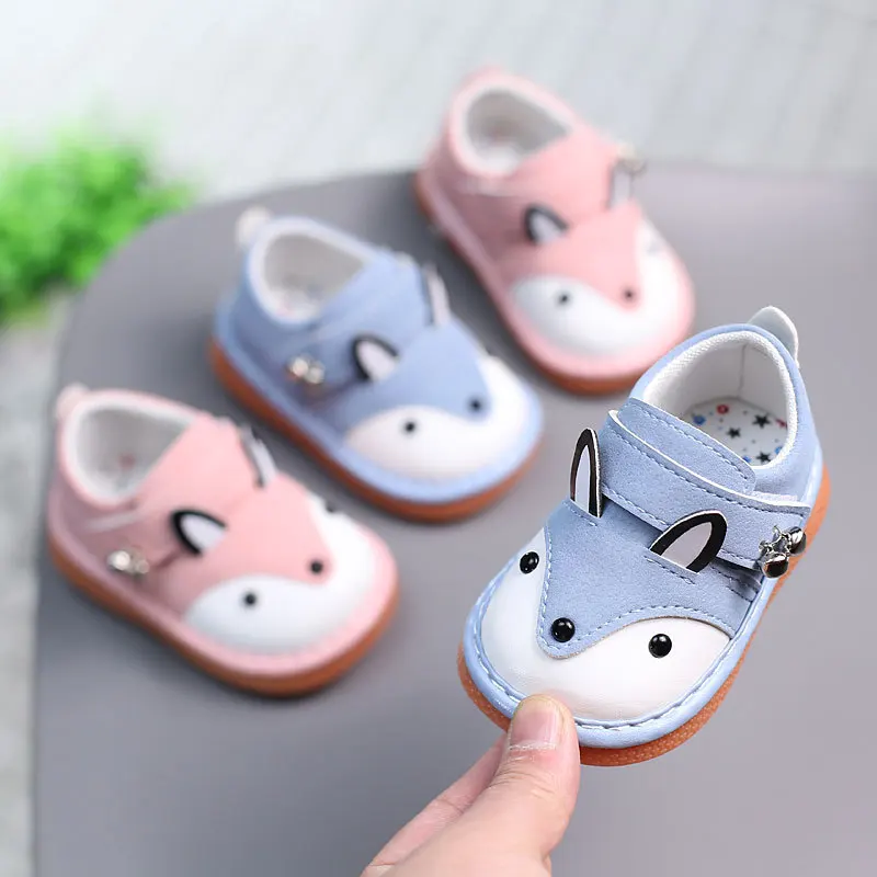 Newborn Baby Girls Boys Casual Shoes Spring New Cute Animals Non-Slip Soft-Sole Infant Toddler First Walkers Pu Leather Sneakers